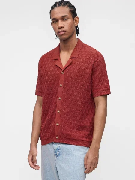 Abercrombie & Fitch Kardigán RAFFIA koralová