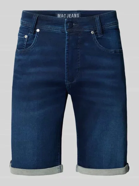 Bermudy w tkaninie stylizowanej na denim z wpuszczanymi Mac