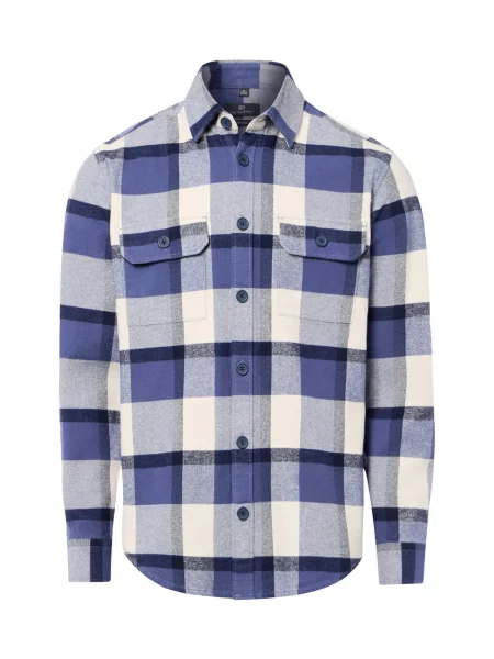 Nils Sundström koszula typu overshirt Mężczyźni Regular Fit Flanela S niebieski