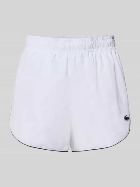 Szorty sportowe o kroju regular fit z elastycznym pasem Lacoste Sport białe