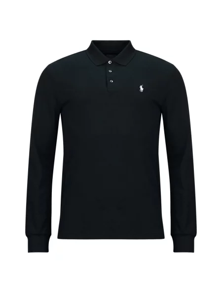 Tricou polo Polo Ralph Lauren plasă negru