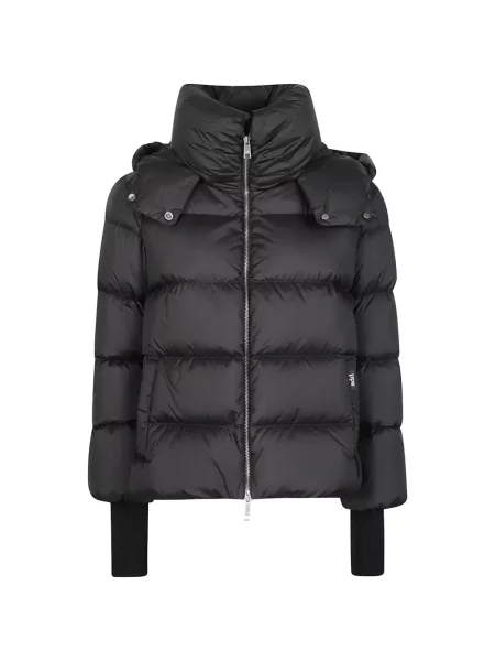 Palton Add cu glugă negru