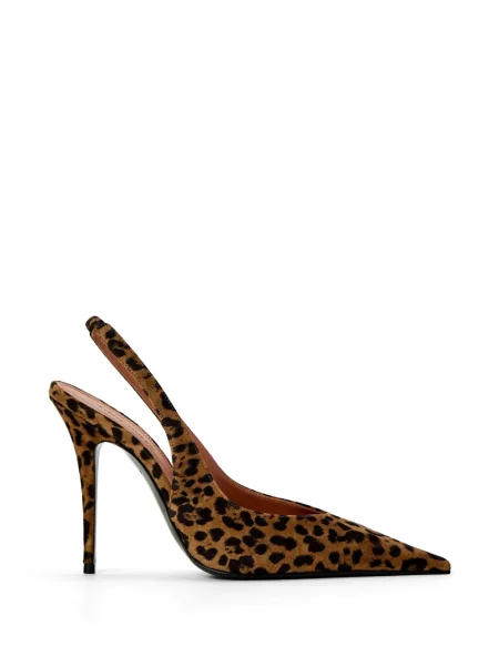 Pantofi cu toc Amina Muaddi slingback maro
