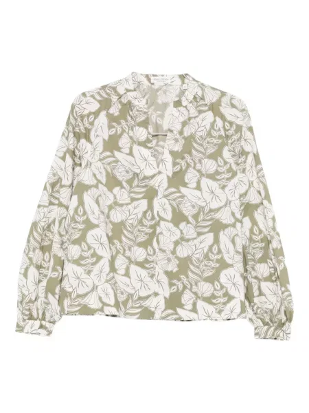 Bluză Marc O'polo cu model floral cu imagine cu decolteu în V verde