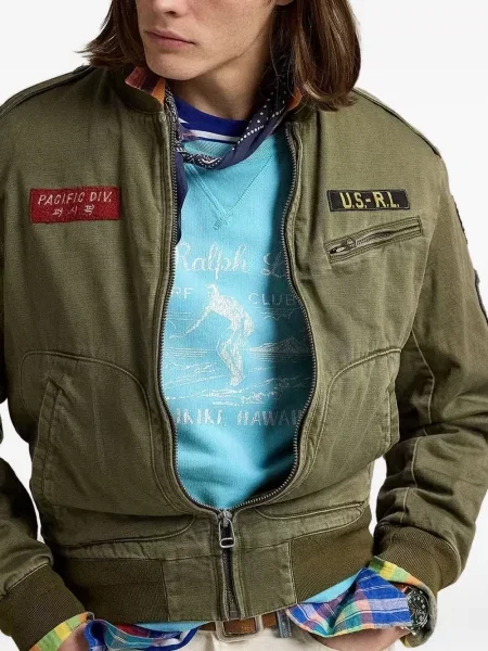Tricou Polo Ralph Lauren cu decolteu rotund de mătase cu dungi alb