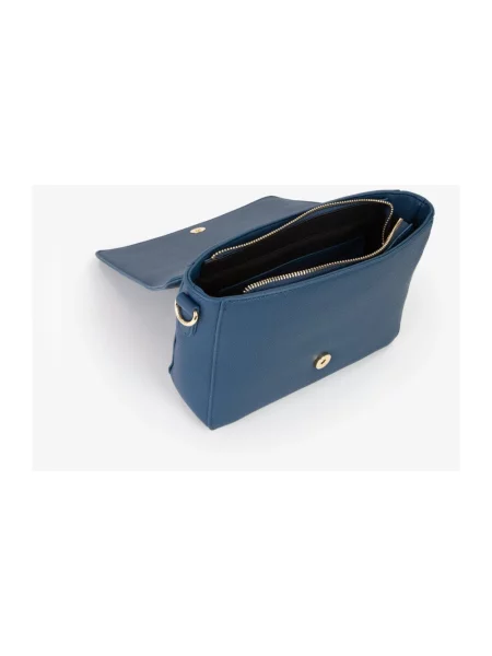 Lniana torebka crossbody Valentino By Mario Valentino niebieska