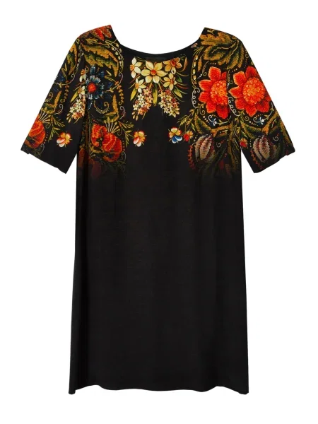 Rochie mini Desigual cu model floral negru