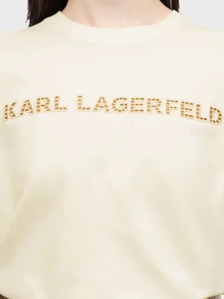 Вишита футболка Karl Lagerfeld бежева