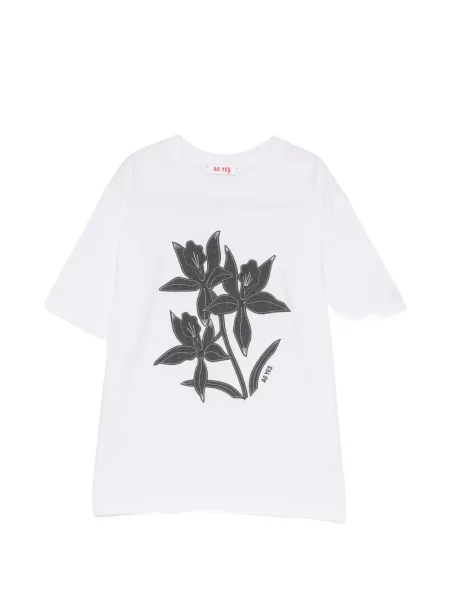 Tricou Ao Yes cu model floral cu imagine alb
