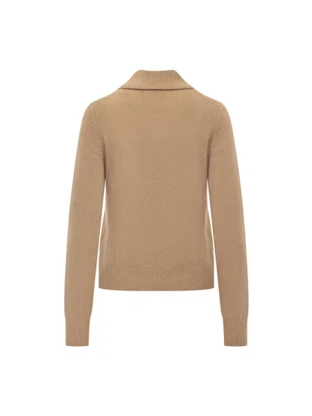 Sweter Burberry z długim rękawem beżowy
