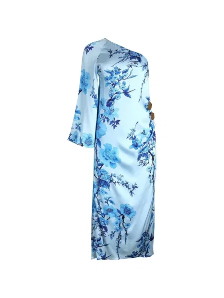 Rochie midi Borgo De Nor până la genunchi cu un umăr gol de costum albastru