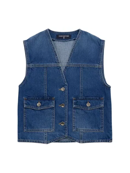 Kamizelka jeansowa Patrizia Pepe niebieska