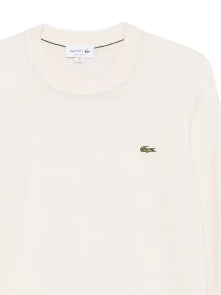 Pulover Lacoste cu decolteu rotund cu autograf