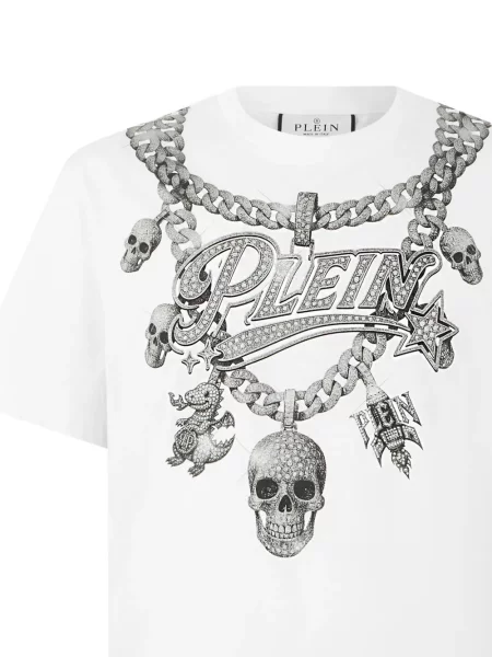 Tricou Philipp Plein cu imagine alb