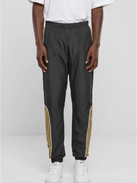 Urban Classics Sportovní kalhoty hořčicová / černá bílá