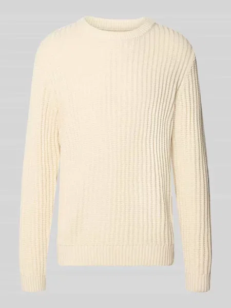Sweter z dzianiny o kroju regular fit z mieszanka bawełny model AXON' Jack & Jones biały