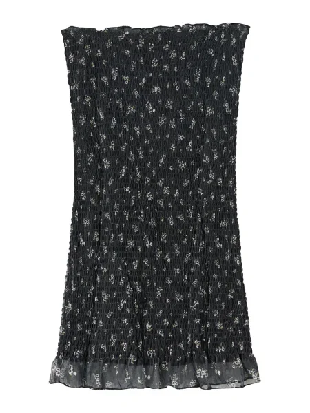 Bershka Poletna obleka svetlo siva črna