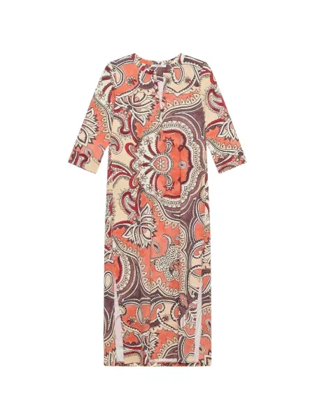 Sukienka midi Maliparmi z nadrukiem z wzorem paisley pomarańczowa