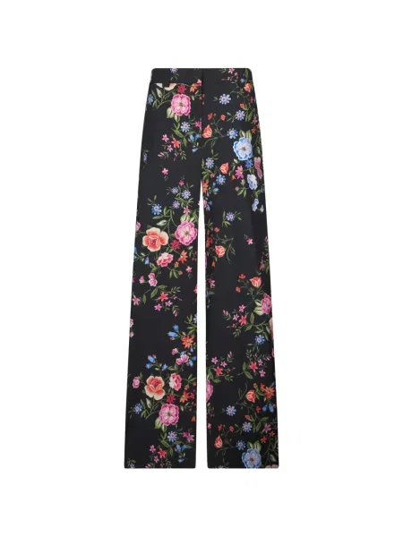 Pantaloni cu picior drept Liu Jo cu model floral cu imagine negru