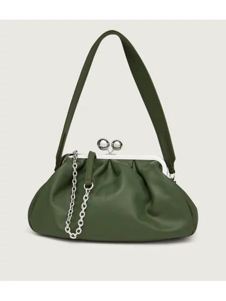 Weekend MaxMara De piele geantă pe umăr Cubico Pasticcino verde