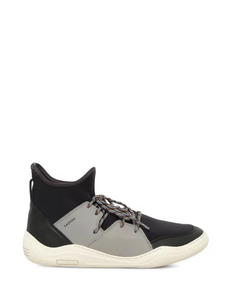 Sneakerși Lanvin cu șireturi din dantelă negru