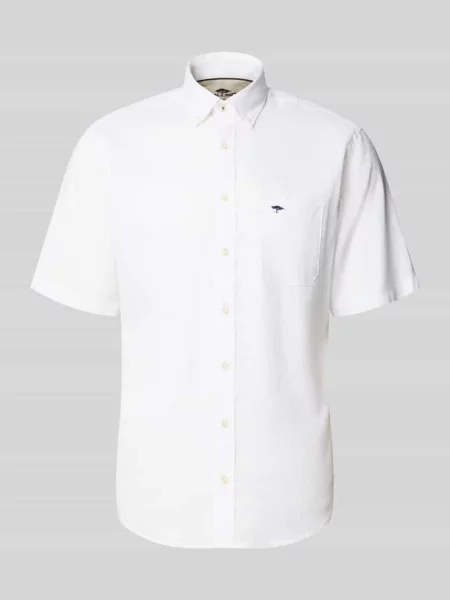Koszula casualowa o kroju slim fit z mieszanki lnu i bawełny Fynch-hatton biała