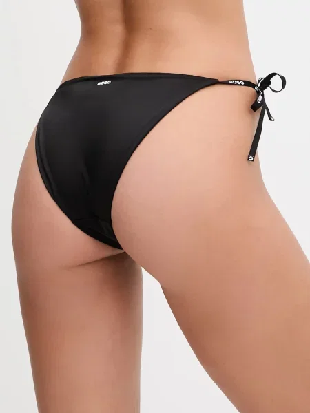 Figi bikini w kroju regular fit z detal z logo Hugo czarny
