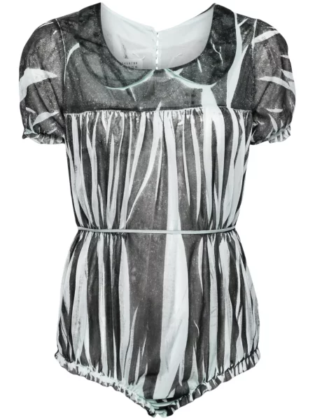 Body Maison Margiela cu imagine cu model zebră albastru