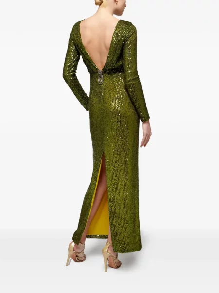 Rochie maxi Catalina cu paiete verde