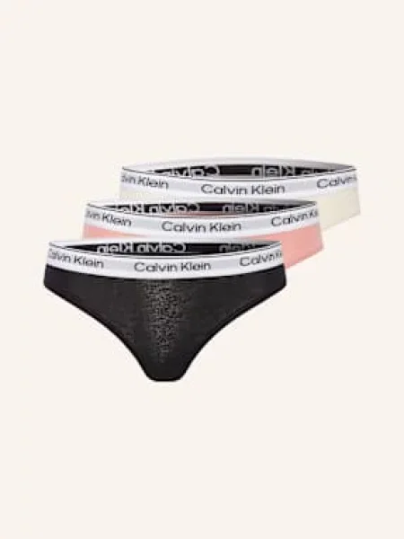 Calvin Klein Kalhotky Icon Cotton Stretch 3 Kusy V Balení růžová/ černá/ režná černé