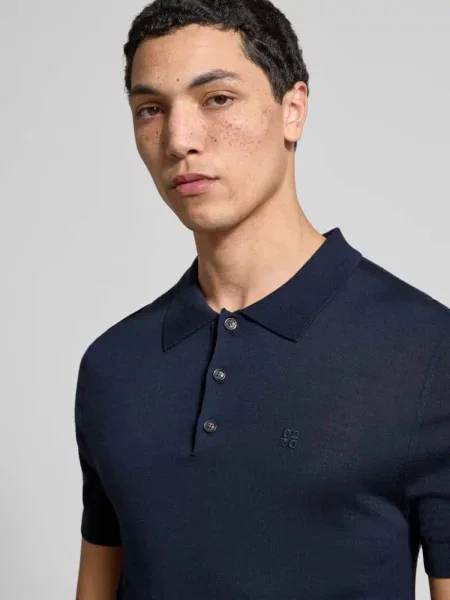 Koszulka polo o kroju slim fit o wyglądzie dzianiny Dsquared2 granatowa