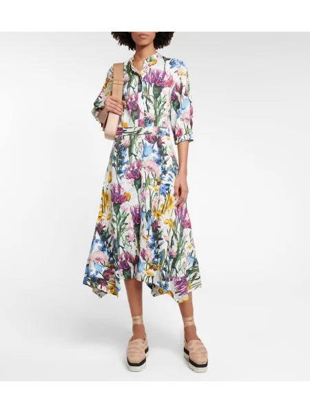 Szatén virágos midi ruha Stella Mccartney