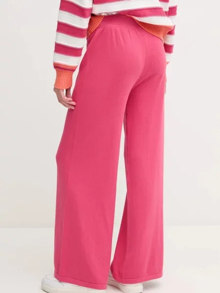 Kalhoty United Colors of Benetton široké high waist růžová