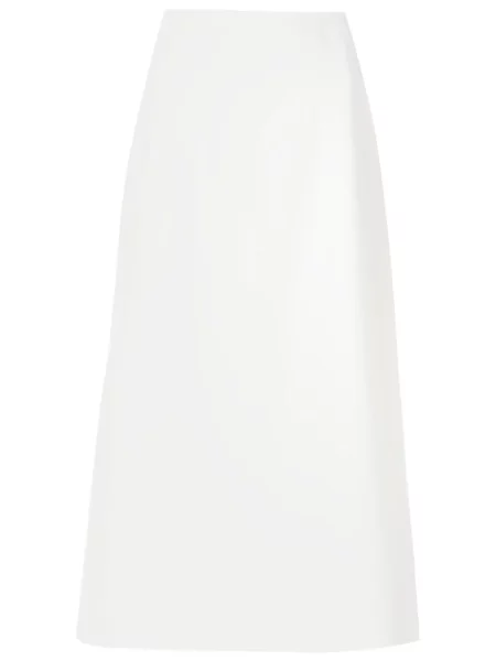 Spódnica midi Olympiah do kolan z rozcieciem biała