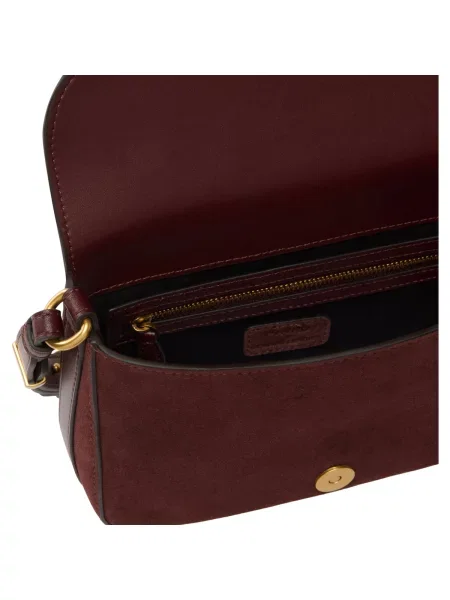 Semišová crossbody kabelka Pinko červená