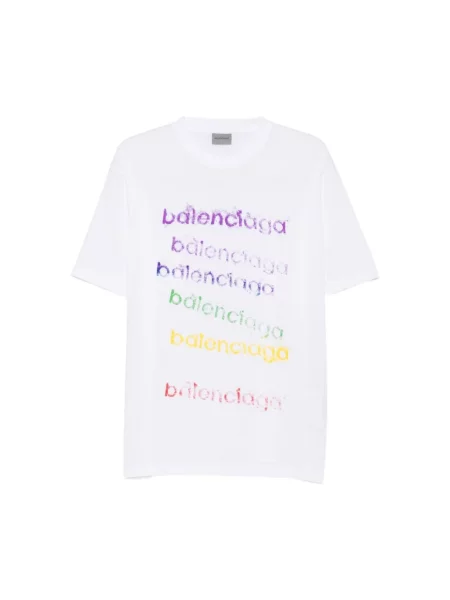 Lniana koszulka polo Balenciaga biała