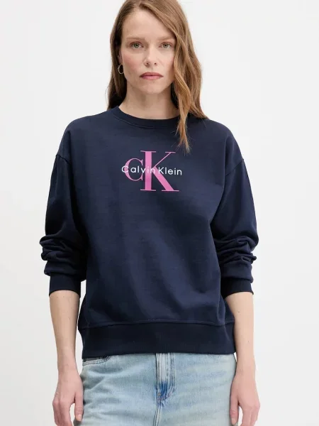 Calvin Klein Jeans bluza granatowy z nadrukiem