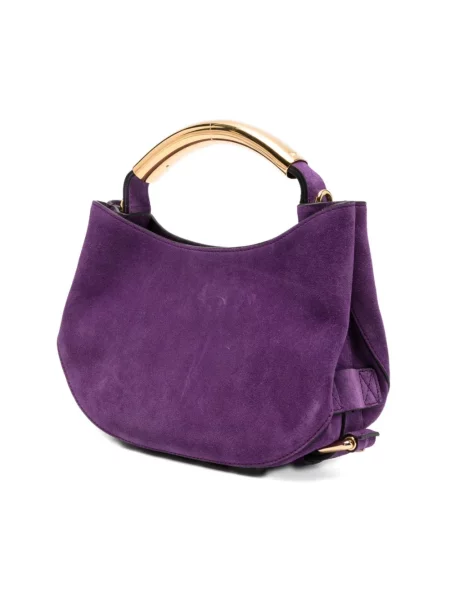 Torebka Moschino skórzana fioletowa
