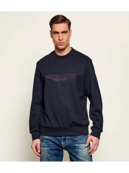 BOSS BLACK Hanorac C-Soleri | BOSS x ASTON MARTIN | cu adaos de lână negru