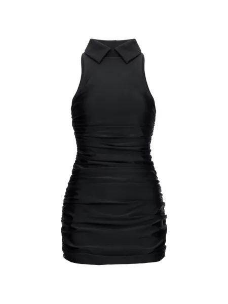 Gulerat rochie mini Medeea cu volane negru