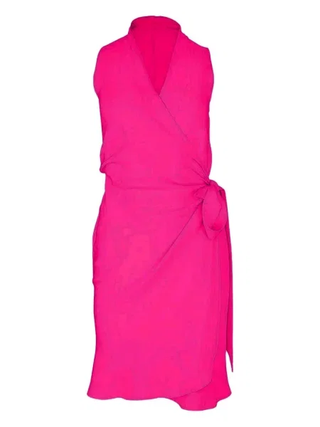 Rochie midi Peter Cohen de mătase până la genunchi de costum roz
