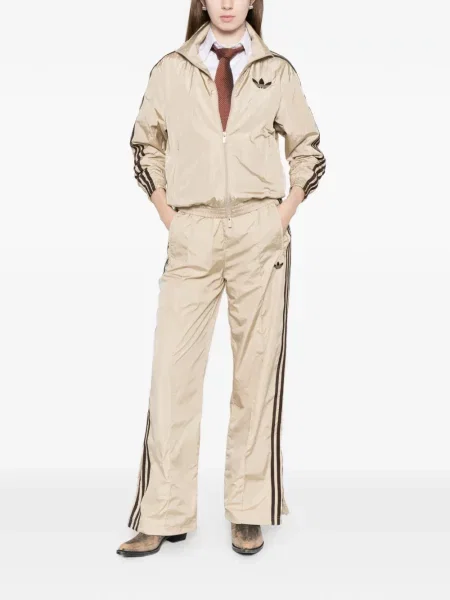 Kardigan Adidas z autografem do biegania w kratkę czerwony