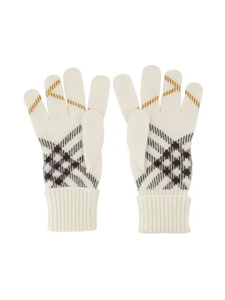 Rękawiczki Burberry w kratę białe