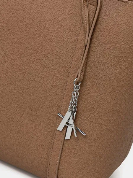 Műbőr shopper táska Armani Exchange barna