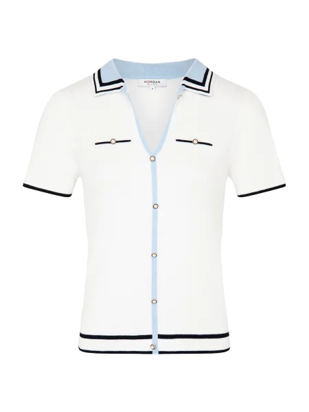 Morgan Pulover fildeş / albastru deschis negru