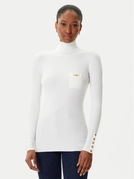 Elisabetta Franchi Bluză cu gât alb