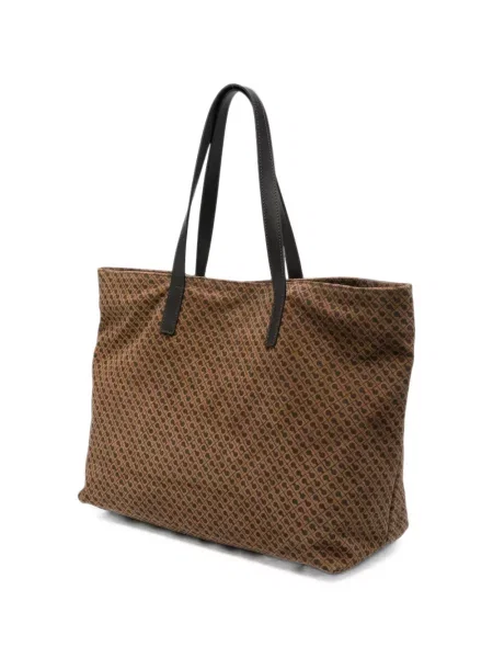 Geantă shopper Gherardini din piele cu imagine maro