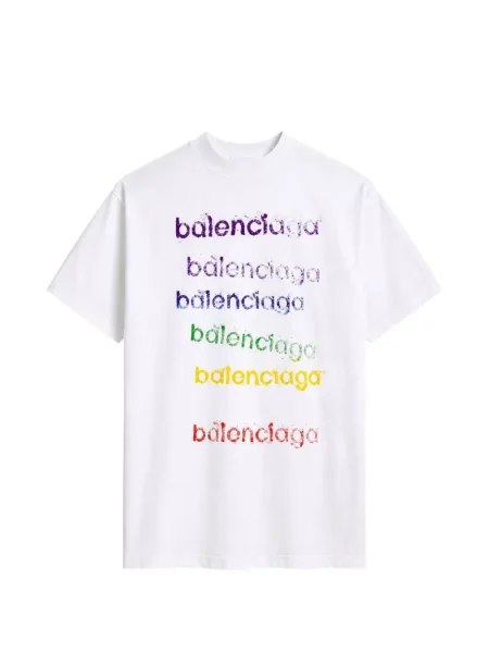 Tricou Balenciaga cu imagine alb