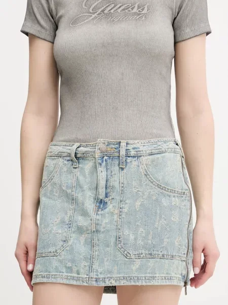 Guess Originals fustă jeans albastru