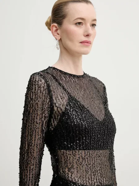 Samsoe Samsoe rochie SAMADDA maxi mulata negru